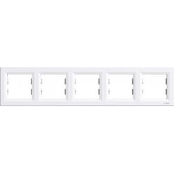 Asfora - horizontal 5-gang frame - white