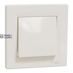 Asfora - 1pole pushbutton - 10A screwless terminals, cream