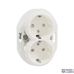 Renova - double socket outlet - 2P + E - 16 A - 250 V - white