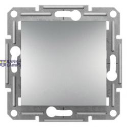 Asfora - 1pole switch, screw terminals, wo frame, aluminium