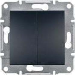 Asfora - 1pole 2circuits switch, screw terminals, wo frame, anthracite