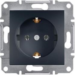 Asfora - single socket outlet with side earth, wo frame, anthracite