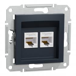Asfora - double Data socket - RJ45 cat5e UTP, wo frame, anthracite