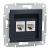 Asfora - double Data socket - RJ45 cat5e UTP, wo frame, anthracite