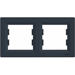 Horizontal 2-gang frame, anthracite