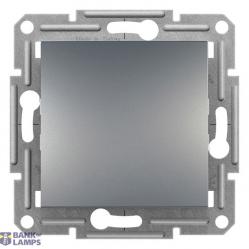 Asfora - 1pole pushbutton, screw terminals, wo frame, steel