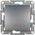 Asfora - 1pole switch with locator light, screwless terminals, wo frame, steel
