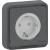 Socket-outlet, Mureva Styl, 2P + E with shutters, side earth, 16A, 250V, flush, grey