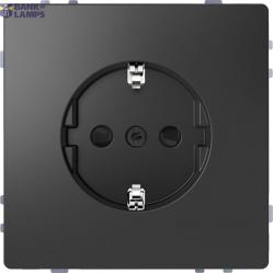 SCHUKO socket-outlet, shutter, screwless terminals, anthracite, System Design