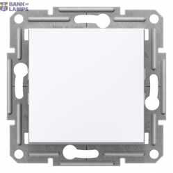 Asfora - 1pole 2way switch -10AX screwless, white wo frame