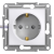 Asfora - single socket outlet with side earth - 16A shutters white w/o frame
