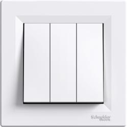 Asfora - 3 circuits switch with frame - white