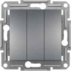 Asfora 3-circuit switch w/o frame steel