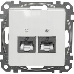 Double DATA Outlet CAT 6 STP, Sedna Design & Elements, RJ45, White