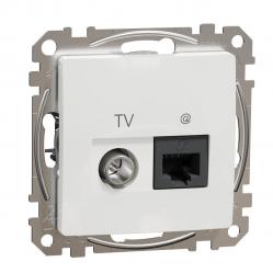 Data + TV sockets, Sedna Design & Elements, RJ45 CAT6 UTP, professional, White