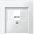 Central plate with square opening, polar white, glossy, System M