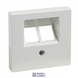 Central plate for RJ45 insert, 2-gang, polar white, glossy, System M