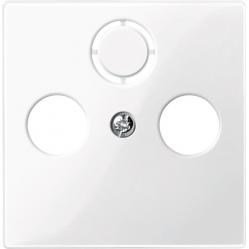 Central plate for antenna sock.-out.s 2/3 holes, polar white, glossy, System M