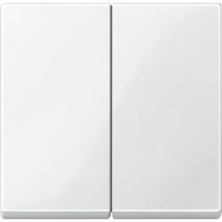 Rocker 2-gang, polar white, glossy, System M