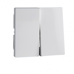 Rocker 2-gang, active white, glossy, System M