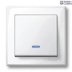 Rocker with indicator window, polar white, glossy, System M