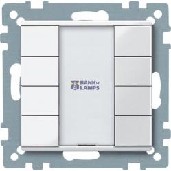 Push-button, 4-gang plus, polar white, glossy, System M