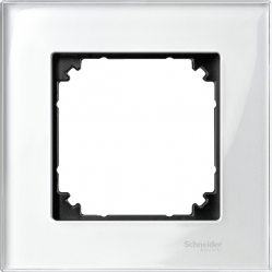 Real glass frame, 1-gang, Brilliant white, M-Elegance