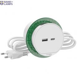 Desk Connecting Unit Unica System+, White, Desk Unit XS With USB Type A And USB Type C