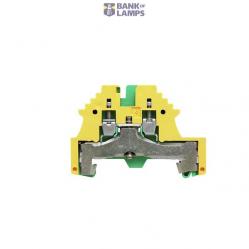 PE terminal, Screw connection, Green/yellow, 2.5 mm², 500 V, Number of connections: 2, Number of levels: 1, TS 35, V-0, Wemid
