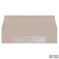 End plate for terminals, dark beige, Height: 65 mm, Width: 1.5 mm, V-0, Wemid, Snap-on: No