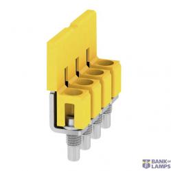 Cross-connector (terminal), when screwed in, yellow, 41 A, Number of poles: 4, Pitch in mm (P): 6.10, Insulated: Yes, Width: 7.6 mm
