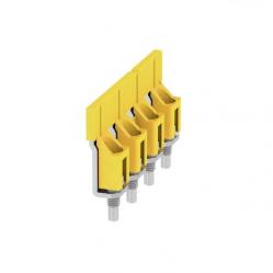 Cross-connector (terminal), when screwed in, yellow, 112 A, Number of poles: 4, Pitch in mm (P): 16.00, Insulated: Yes, Width: 9.85 mm