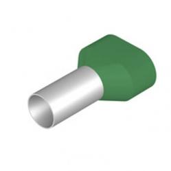 Wire-end ferrule, Twin wire-end ferrule, 20 mm, 16 mm, green