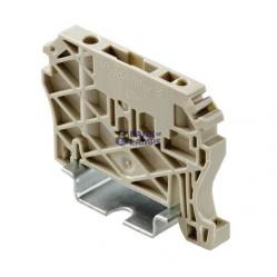End bracket, dark beige, TS 35, V-2, Wemid, Width: 6 mm, 100 °C