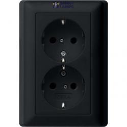 SCHUKO 2-g SH + cov.unit System 55 black m