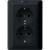 SCHUKO 2-g SH + cov.unit System 55 black m