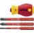 Screwdriver with Bit Holder Set slimVario Stubby VDE-Insulated 6.0 mm, 4 pcs