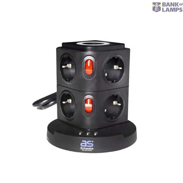 Table socket tower 8-fold
with 2.0m plastic sheathed cable H05VV-F 3G1.5