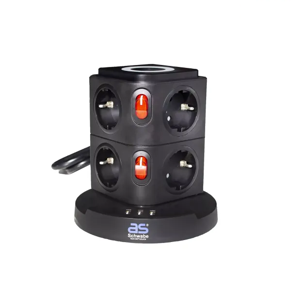 Table socket tower 8-fold
with 2.0m plastic sheathed cable H05VV-F 3G1.5