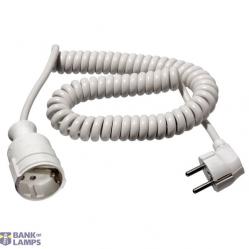 Current Cable extension 16 A White 2.50 m Spiral cable 70412 Schwabe