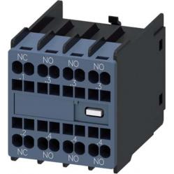 auxiliary switch, on the front, 3 NO + 1 NC, .1/.2, .3/.4, .3/.4, .3/.4, current