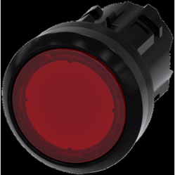Pushbutton, illuminated, as indicator light, 22 mm, round, plastic, red