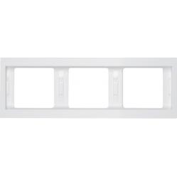 Frame 3gang hor., K.1, p. white glossy