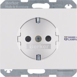 SCHUKO Socket outlet enhanced contact protection, K.1, Polar White glossy