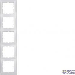 Frame 5gang, S.1, p. white glossy