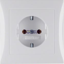 SCHUKO soc. out. cover plate, S.1, p. white glossy