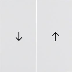 Rocker 2gang imprinted arrow symbol, S.1/B.3/B.7, p. white glossy