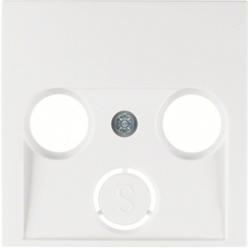 Centre plate for aerial soc. 2-/3hole, S.1/B.3/B.7, p. white glossy