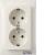 Double socket SCHUKO with Coverplate high, S.1 pw gl