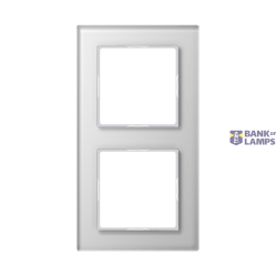 Cover Frame A Creation, 2-Gang, White, 84 mm x 155 mm, Glass, Vertical/Horizontal Installation